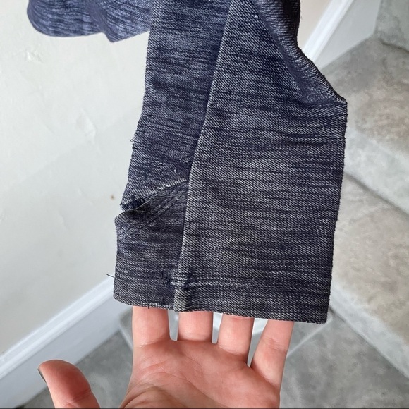 Lululemon Deep Indigo Blue Chambray Slim Fit Reflective Ride On Blazer Jacket 4 - Picture 10 of 11